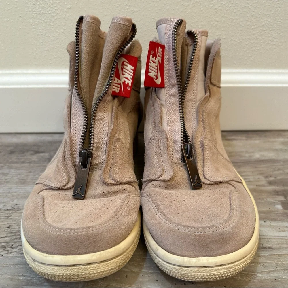 Nike Women's Air Jordan 1 High Zip Particle Beige PinkBronze AQ3742-205 Size 6.5